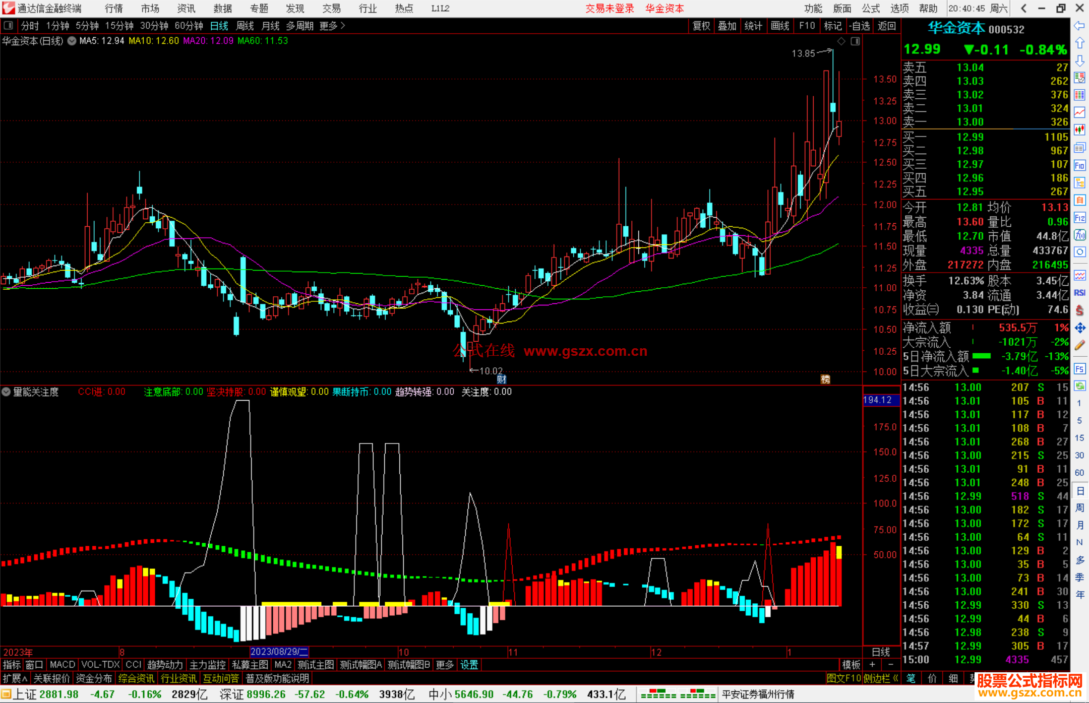 通达信量能关注度指标公式源码副图