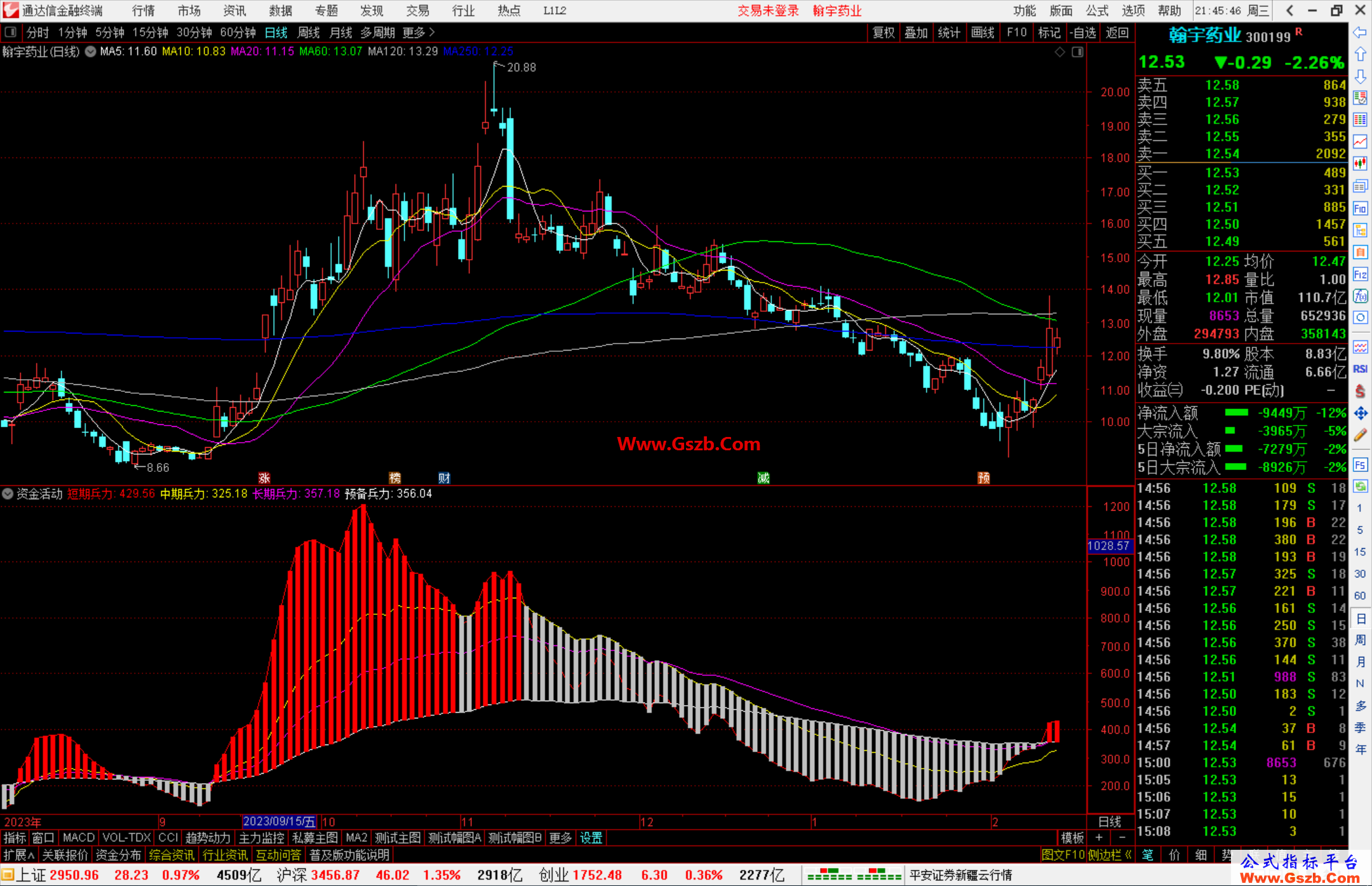 通达信资金活动指标公式源码副图