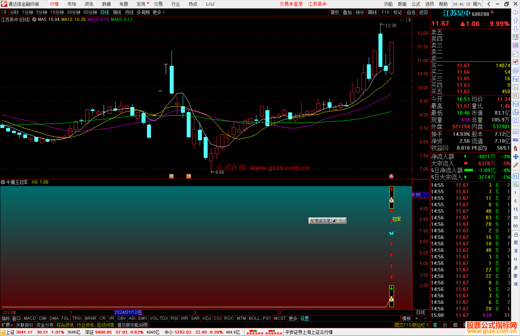 通达信牛魔王冠军指标公式源码副图