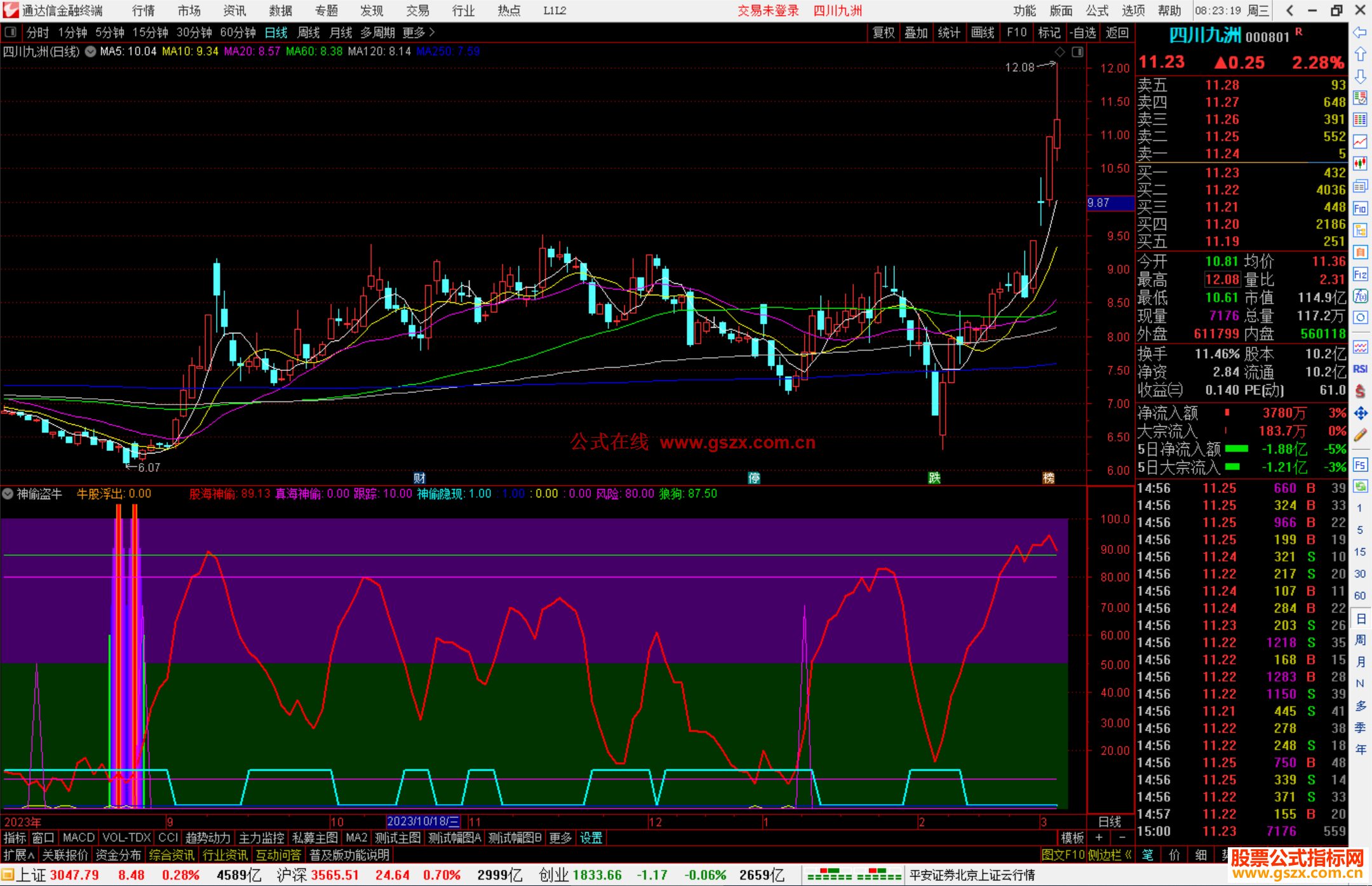 通达信神偷盗牛指标公式源码副图
