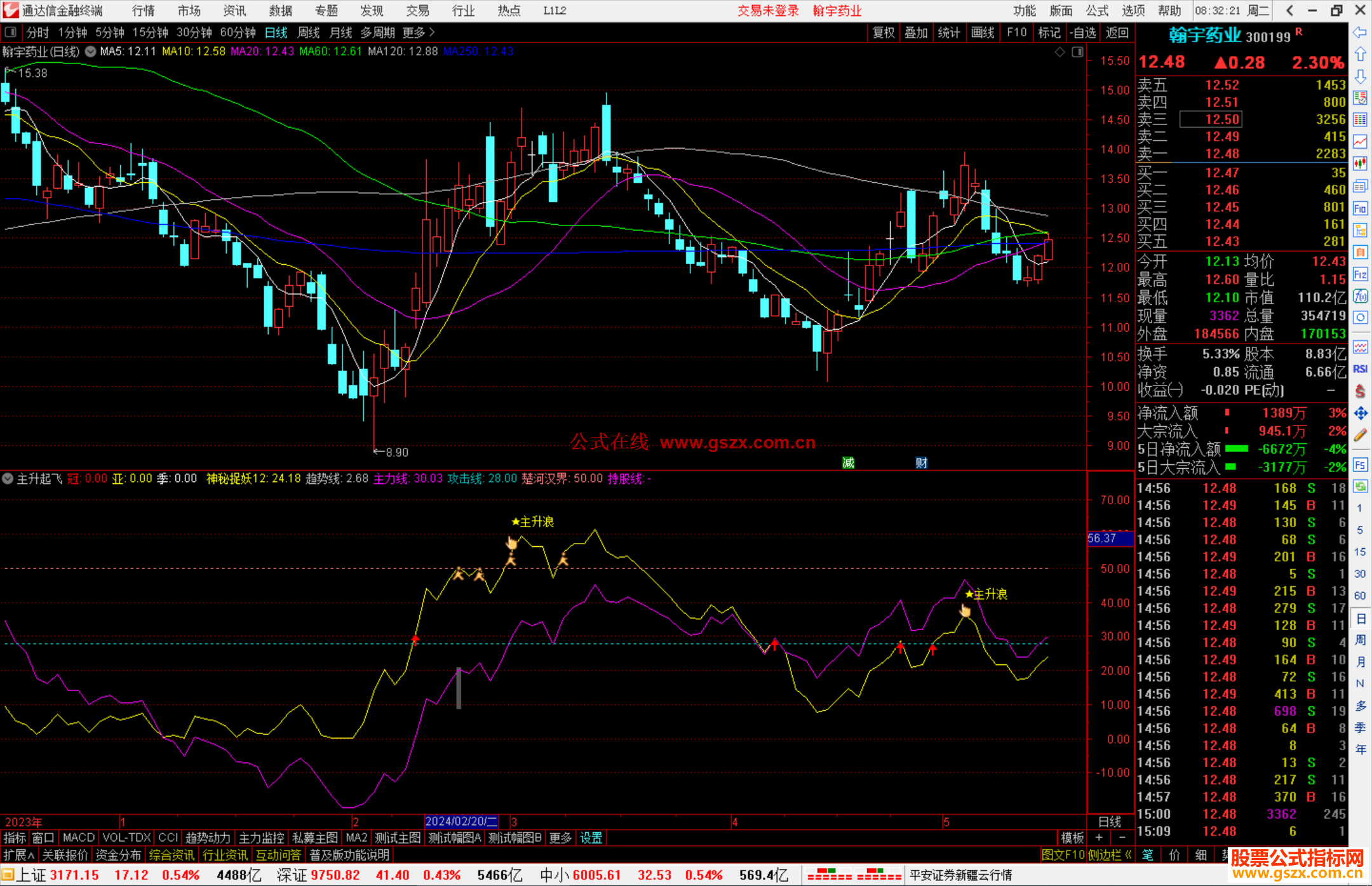 通达信主升起飞指标公式源码副图