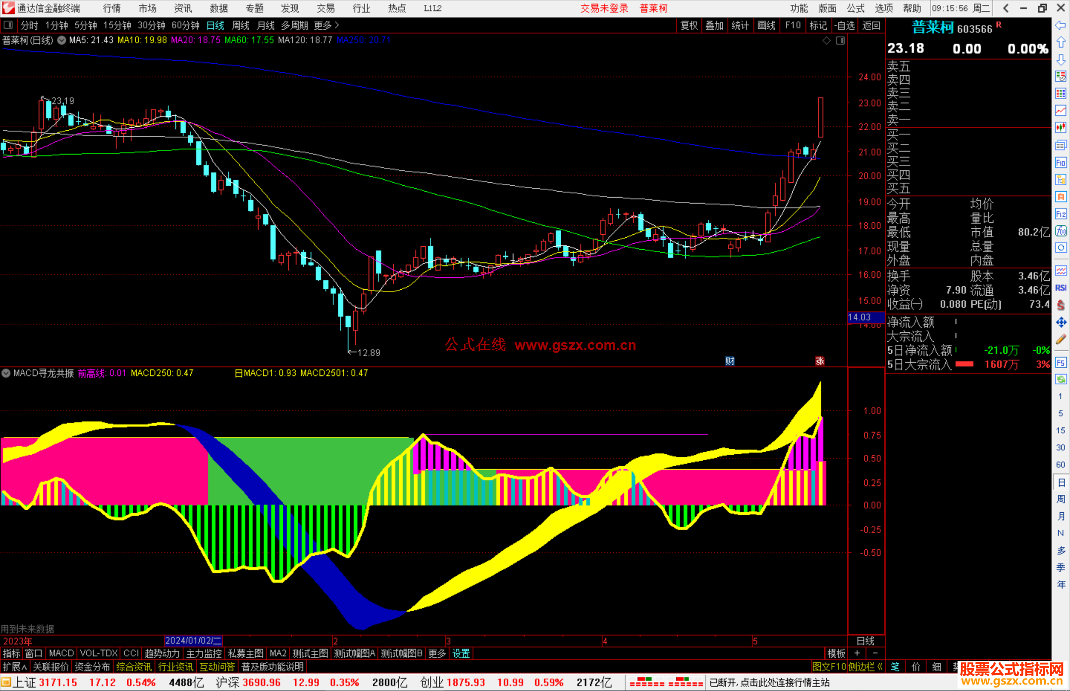 通达信MACD寻龙共振副图指标源码