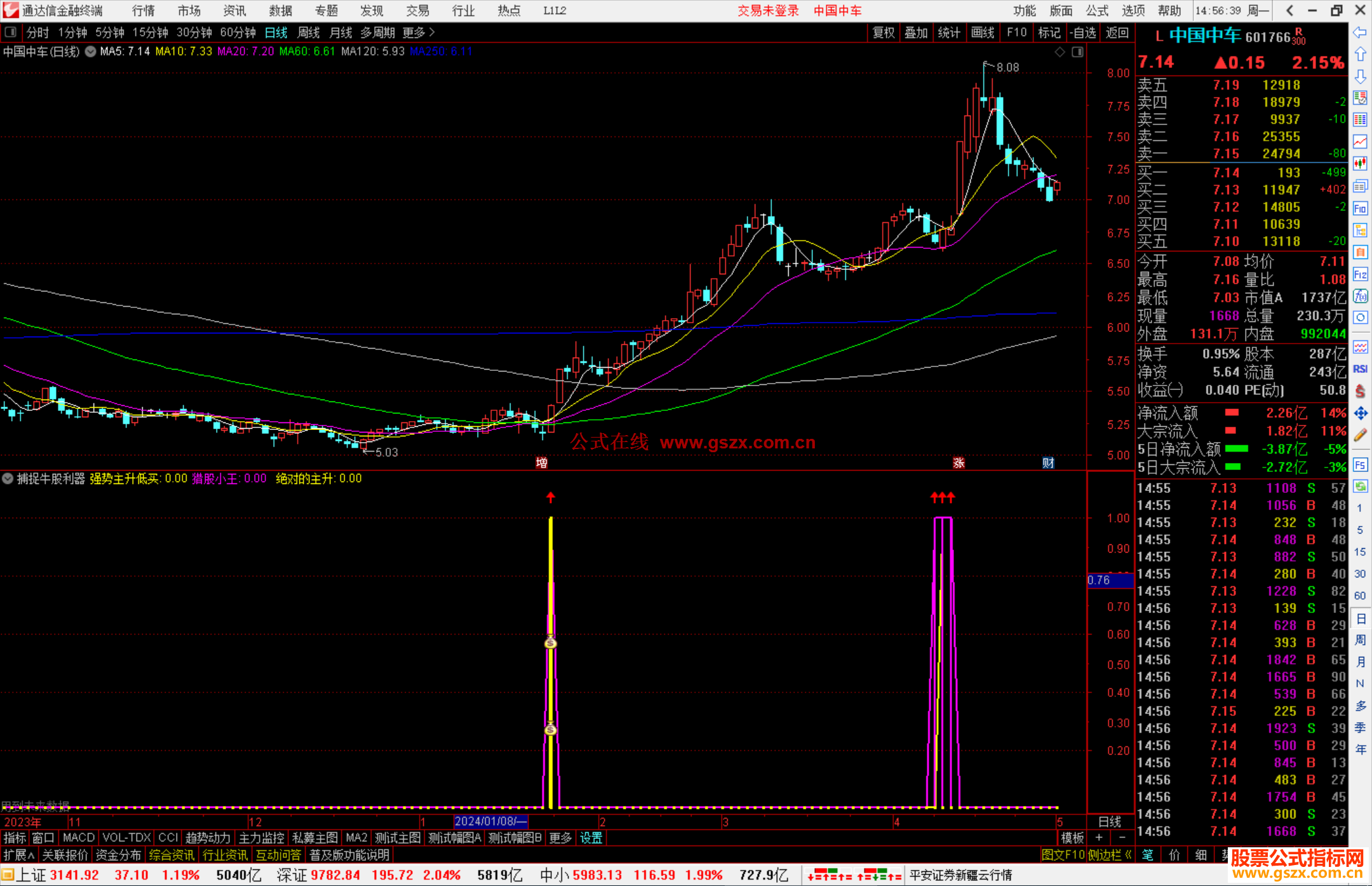 通达信捕捉牛股利器指标公式源码黄紫信号重叠出现钱袋介入