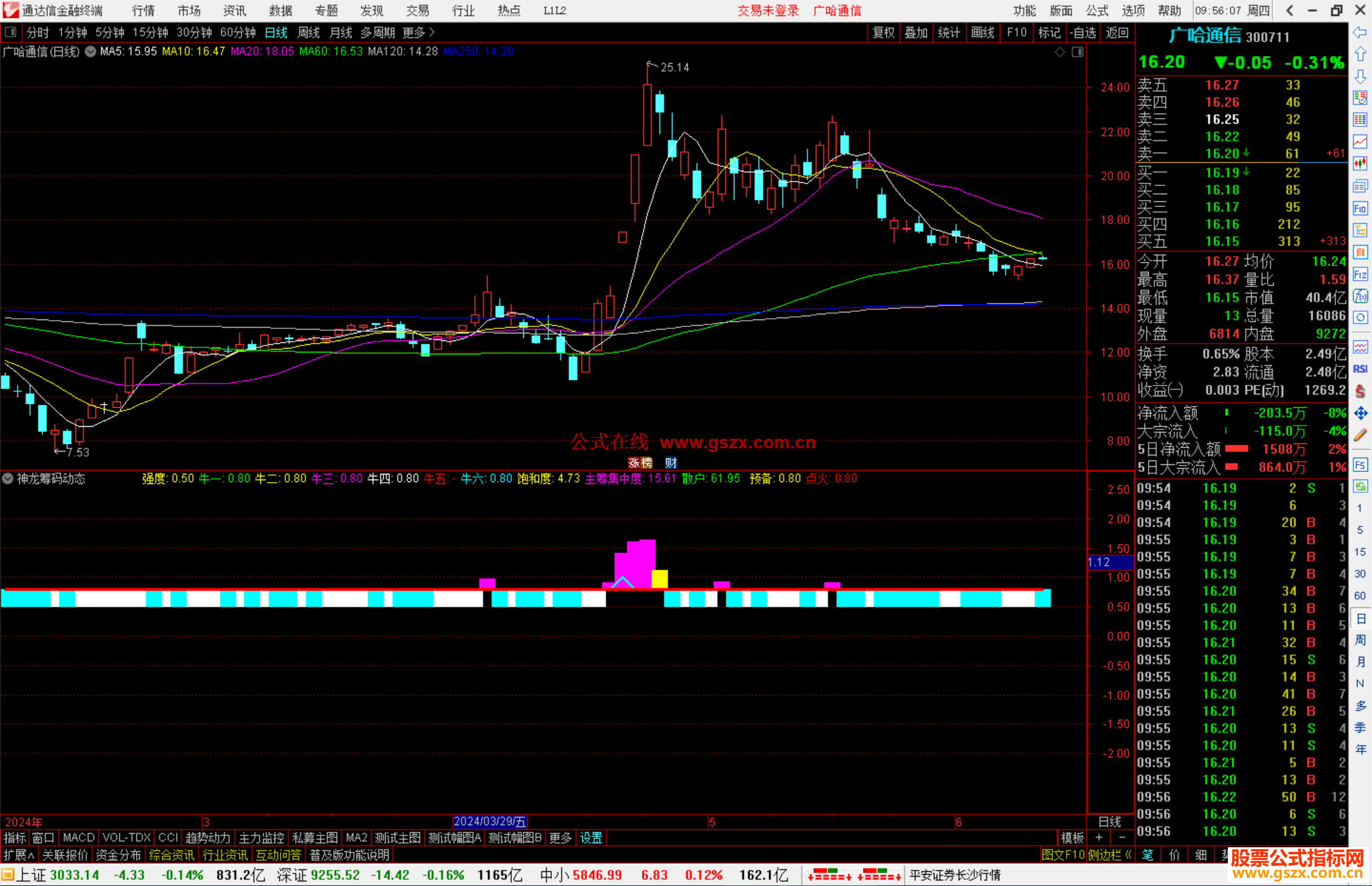 通达信神龙筹码动态指标公式源码副图