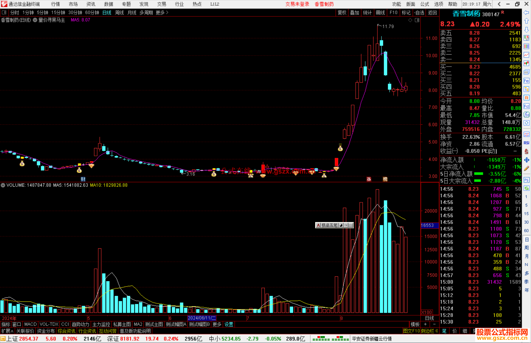 通达信量价寻黑马主图指标公式源码主图